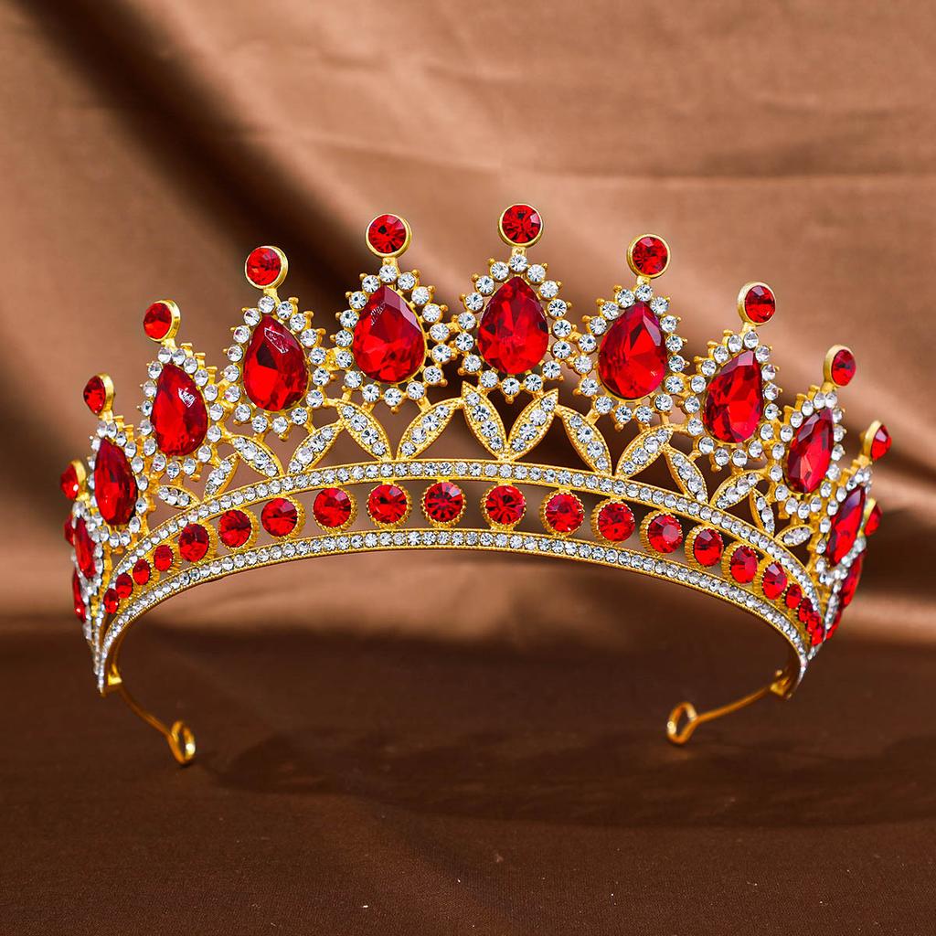 Baroque Crystal Crown Tiara Headband for Women Rhinestone Prom Diadem Crown Bridal Wedding Hair Accessories Jewelry Crown Tiara