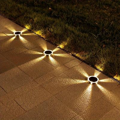 6LED Solar Ground Lights-Upgraded Solar Outdoor Lights Waterproof, Lighting For Pathway Lawn Patio Yard Deck Walkway