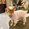 Winter Fleece Dog Jumpsuit,Four Feet Pet Rompers Pajamas,Puppy Outfits Sweater with Warm High Neck Design,For Greyhound Whippet