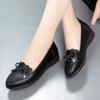 New single shoes soft leather women's autumn women's shoes middle-aged and elderly women's flat-bottomed large-size work leather shoes women