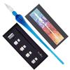 ZAIDEA Glass Pen Dip Ink Set Pen Stand Fountain Pen Blue 4-Color (Domestic Inspection)