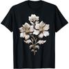 Rzeźba Kwiatowa Sztuka Motyw Graficzny Koszulka z Kwiatem