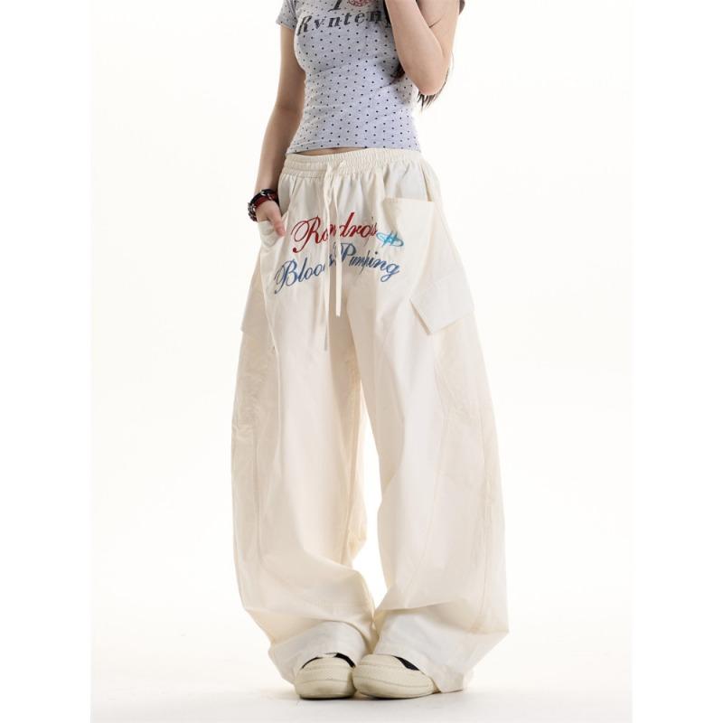 

Брюки-парашюты в стиле хай-стрит с принтом букв, детские летние тонкие хип-хоп свободные брюки-шаровары 2XL абрикосовый