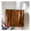 Simple Style Large Capacity Faux Leather Tote Bag for Women Solid Color Casual Shoulder Handbag