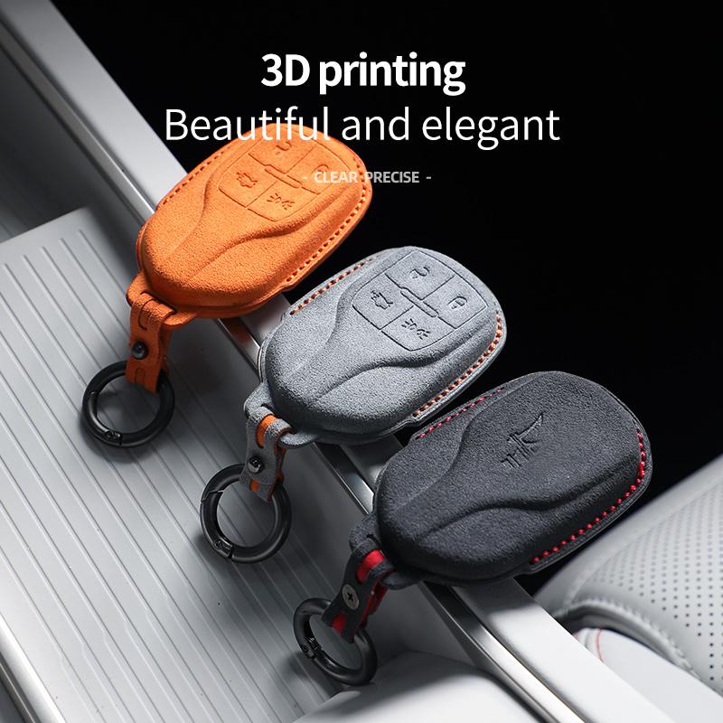 Alcantara Suede Car Remote Key Case For Maserati Levante Ghibli Quattroporte GT Granturism GranCabrio Keychain Accessories