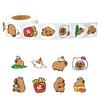 500 Sheets/Roll Capybara Sticker Roll Sticker Creative Hand Account Material Self-Adhesive Sealing Sticker