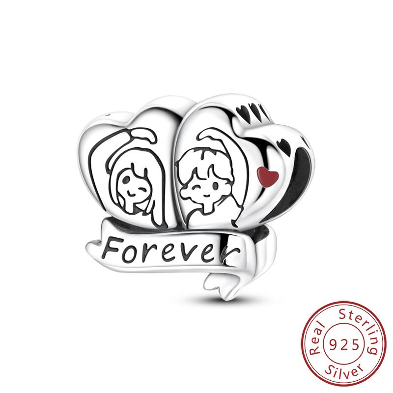 

Woman Metal Valentine S Day Charms Pendant Sparkling Sweet Love Rose Bear Charm Fit Original Bangle Bangle Make your own Accessory Gift Elegant