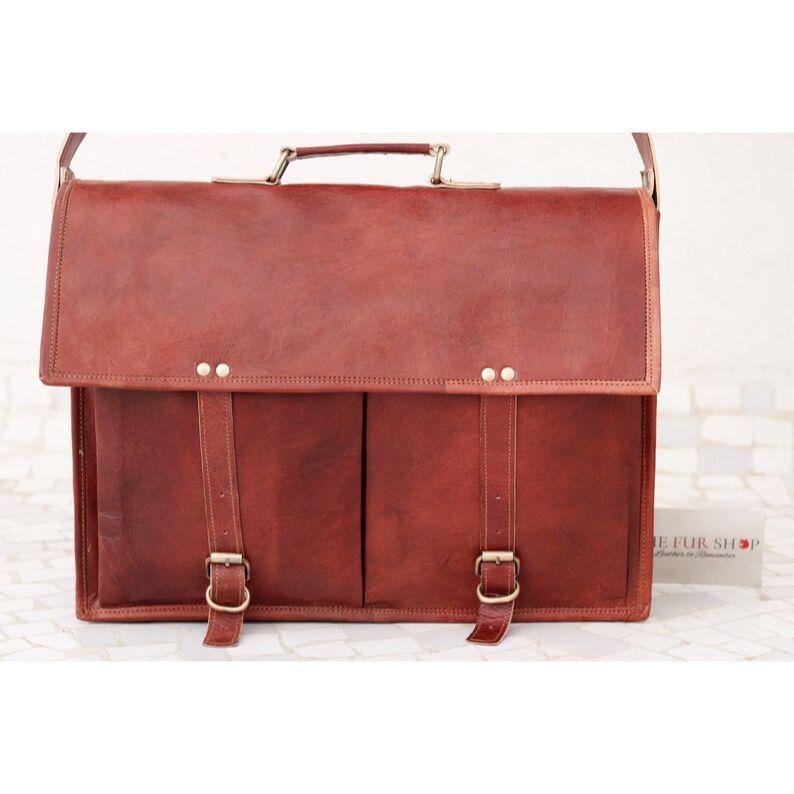 Vintage handgemachte Leder Messenger Bag Laptop Aktentasche Computer Satchel Tasche für Männer Retro klassischen Stil personalisierbare Tasche große Tasche Griff