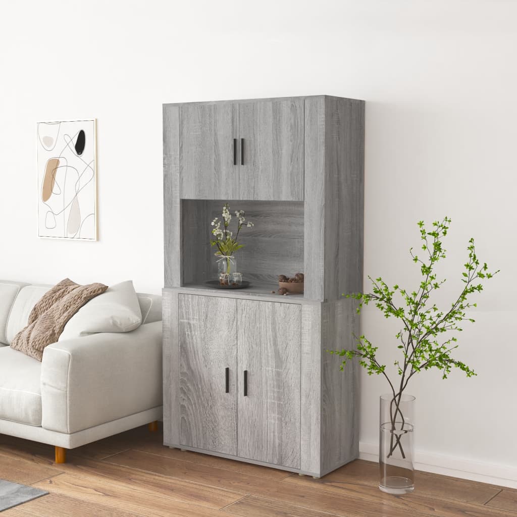 Highboard Gray Sonoma Wood Based Panel