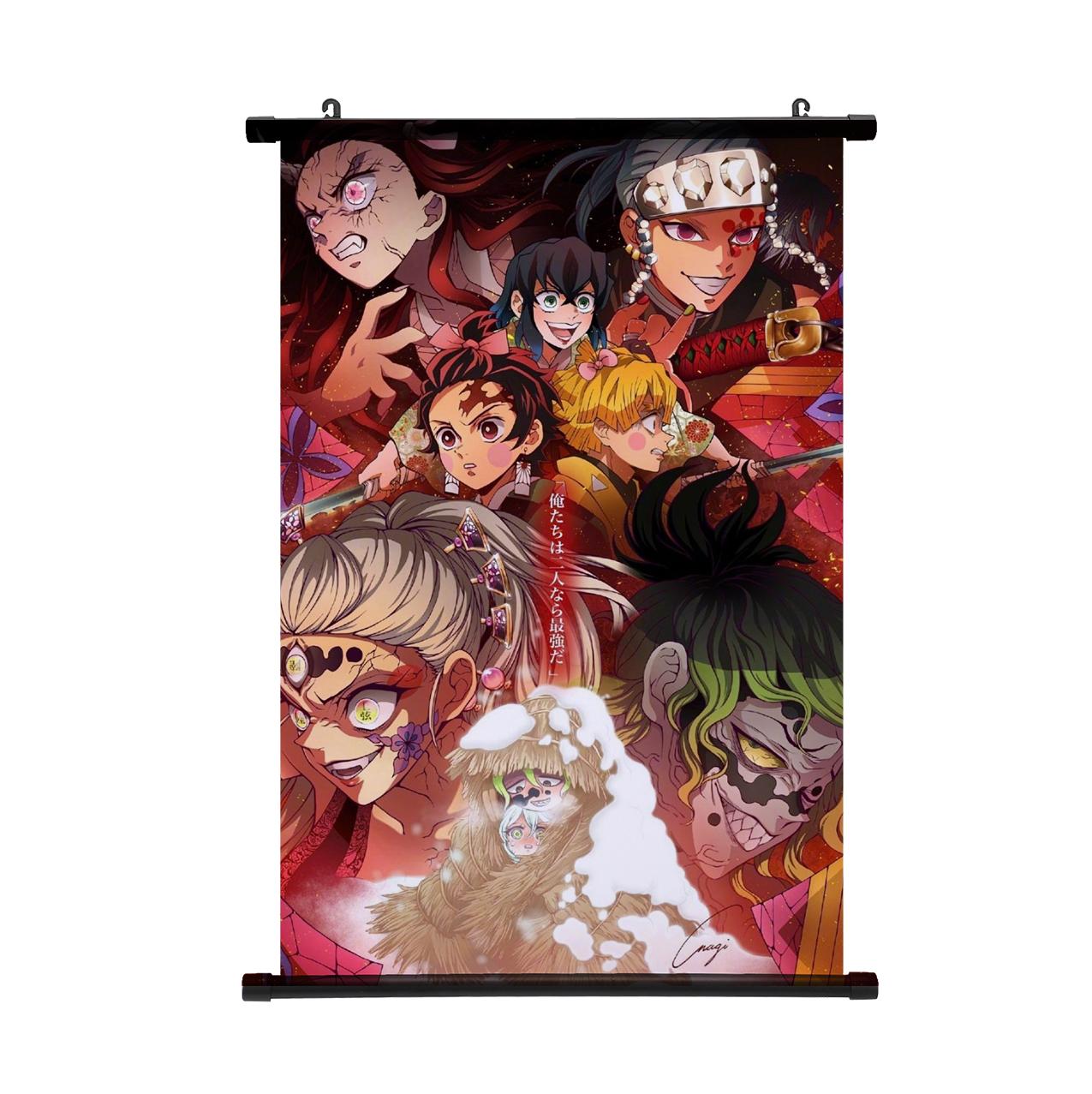 Постер Истребитель демонов Kimetsu No Yaiba Незуко Подвесная картина Настенный свиток Постер Аниме Камадо Тандзиро Картина Украшение для дома 30*45cm синий