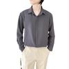 2022 Spring Men's Fashion Casual Long Sleeve Solid Color Shirt - Light Mature Style