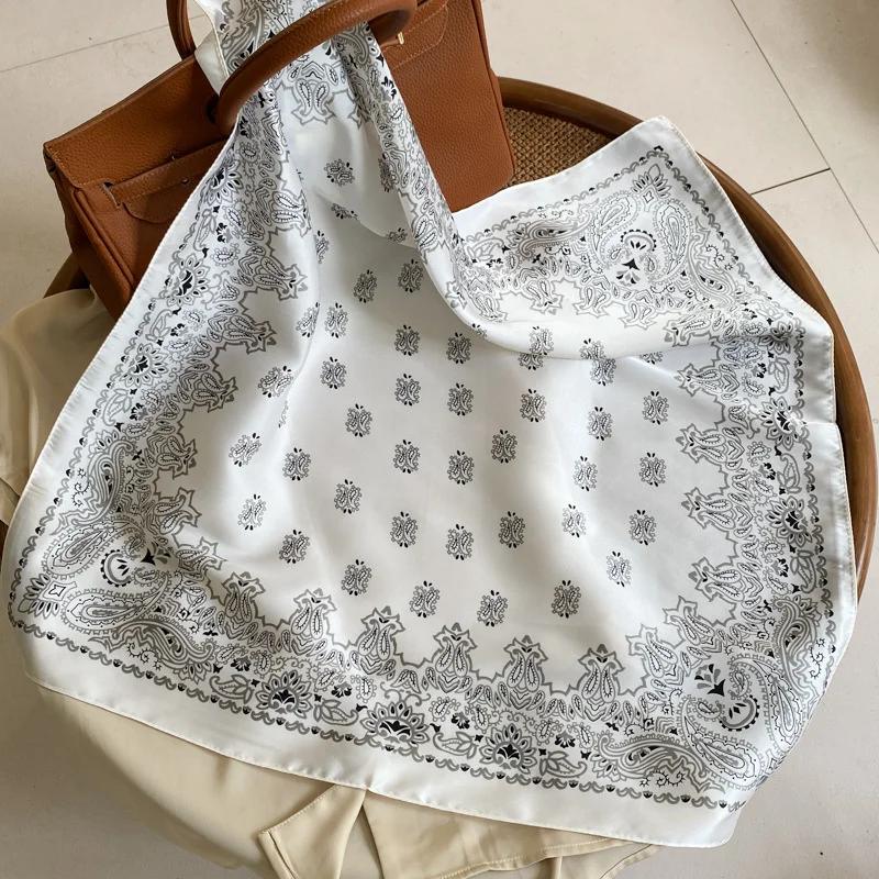 New retro cotton and linen hair band, silk scarf, small square scarf, women's thin scarf, decorative neckerchief and headscarf