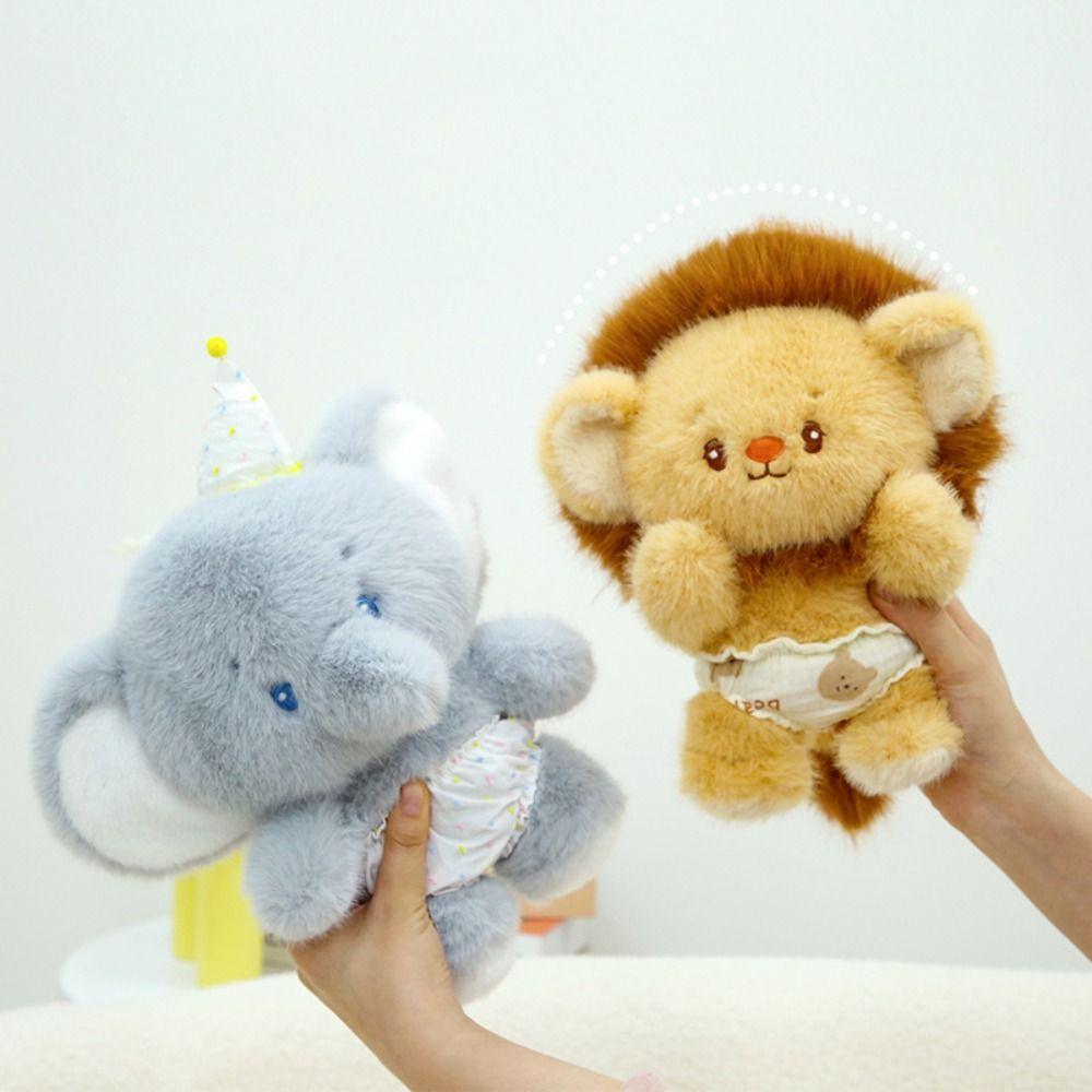 Fluffy Soft Elephant Lion Plush Toy Interactive Soothing Hug Pillow  Birthday Parties
