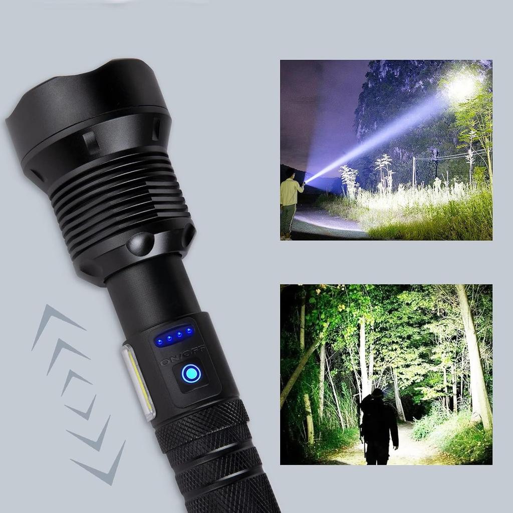 Taoquwe Flashlights High Lumens LED Rechargeable, 99,000 Lumen Super Bright Flashlight High Power USB Flash Light,Waterproof Handheld LED Flashlight