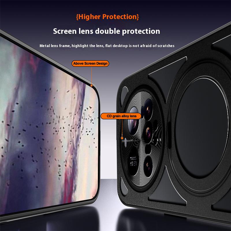 For Xiaomi 15 Ultra Case Magnetic Kickstand Hollow Heat Dissipation Silicone+PC+Metal Bumper Phone Cover