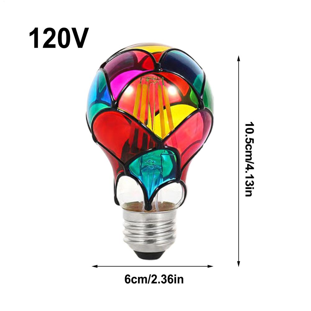 Витражная лампочка Лампочка с цоколем E26 6 Вт Лампа для помещений Дом Комната Сад Бар Ночь Рождественская вечеринка Декор Прикроватная лампа