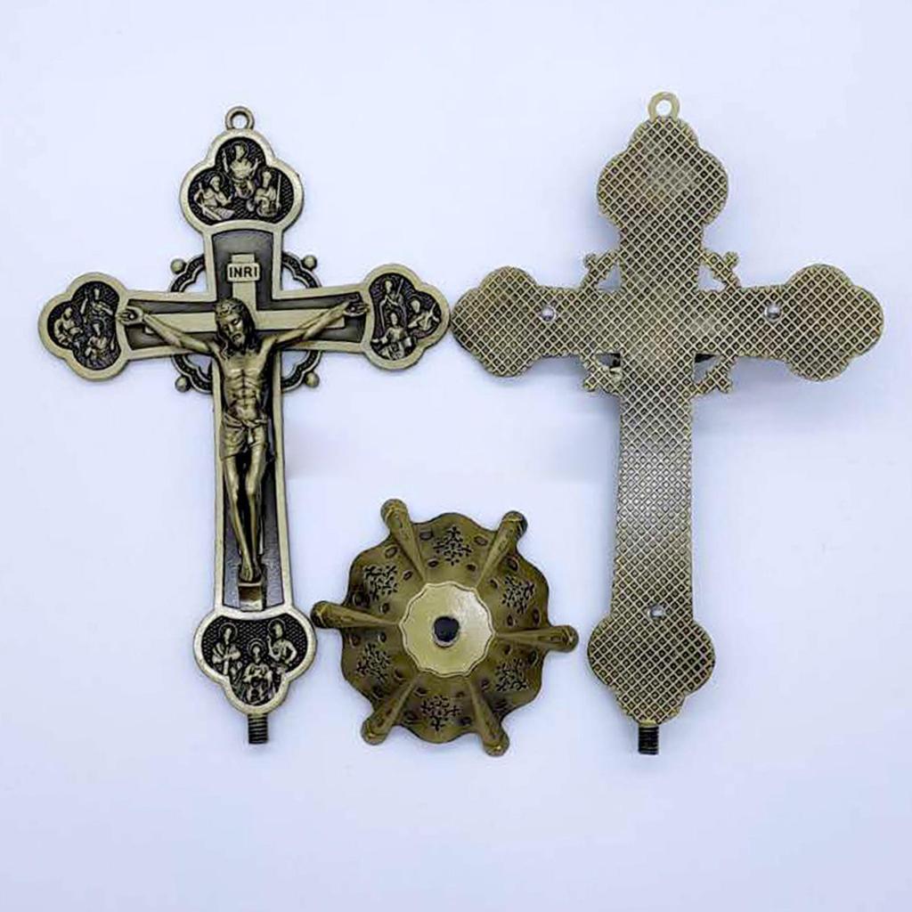 Metal Standing Crucifix , Desk Decor Figurines Statue Home 12 Apostles Statue Gifts Standing