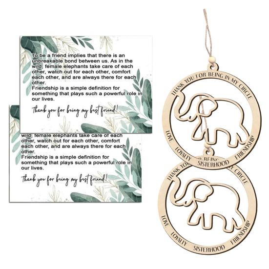 Підвіска-слон дружби Yousheng Дерев'яна підвіска-слон сестринства Символ дружби Слон-орнамент Подарунок для найкращих друзів