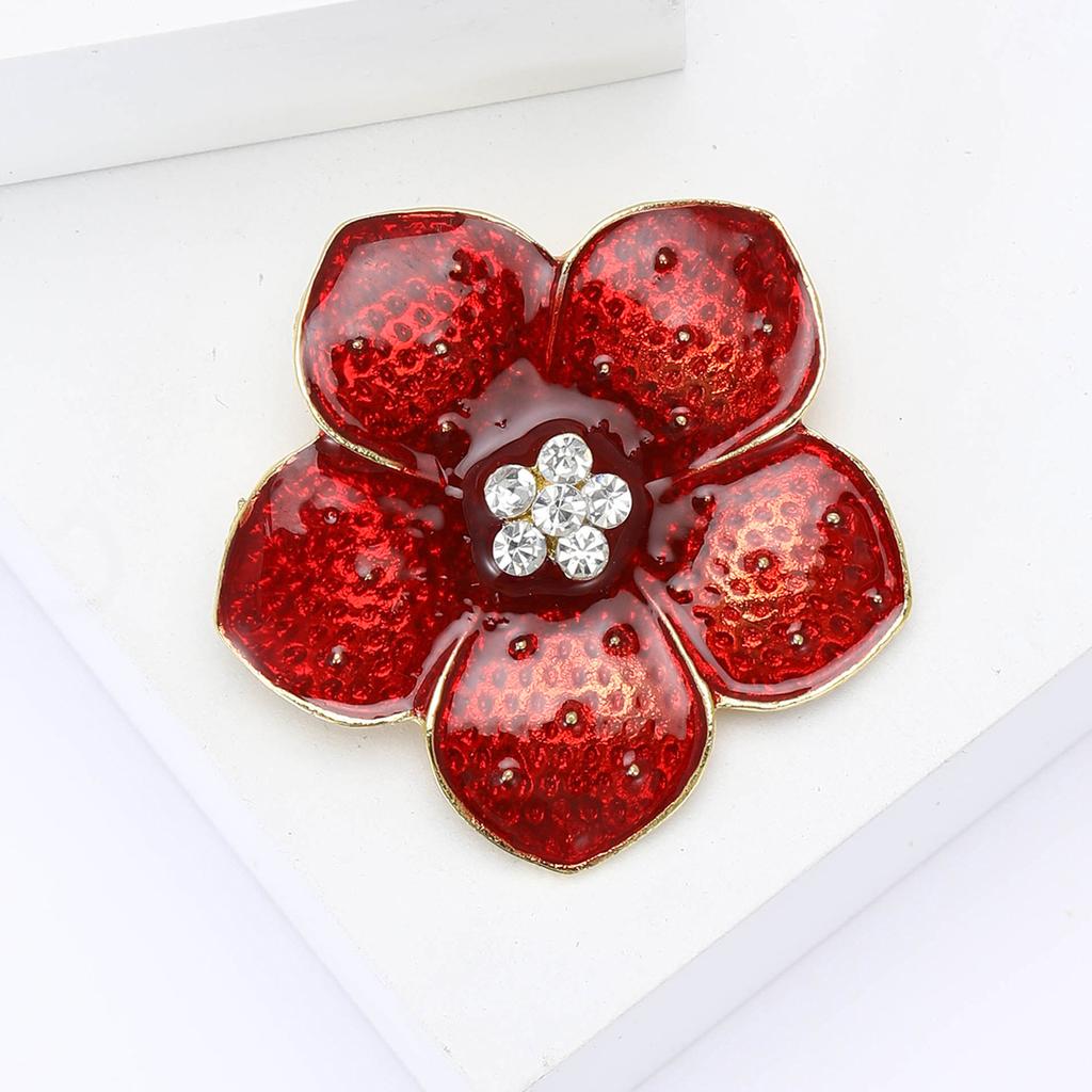 Stylish Simple Alloy Enamel Poppy Brooch Versatile Creative Women'S Clothing Brooch Ornament Pin
