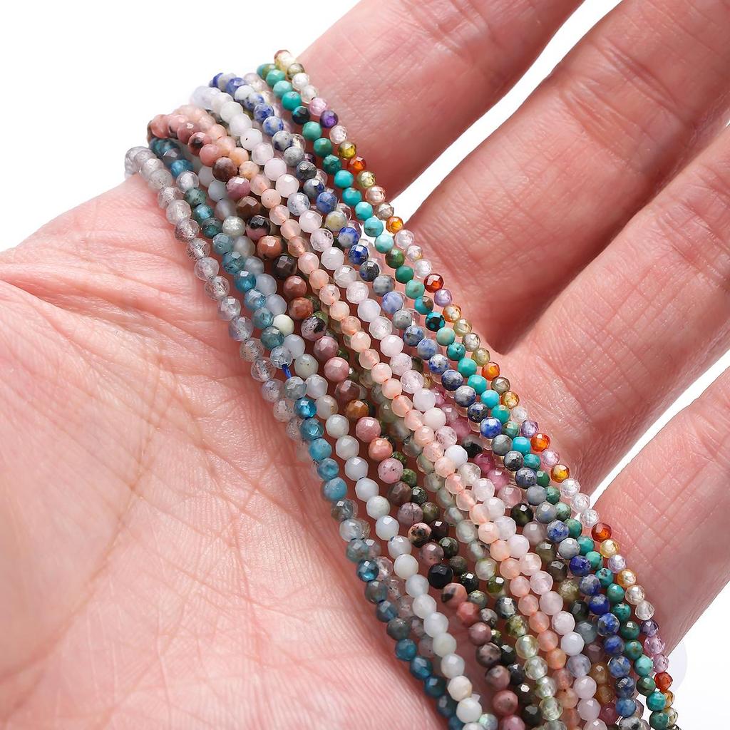 2–3,5 mm Natursteinperlen, Tigerauge, Kristall-Edelsteinperlen für Schmuckherstellung, Perlenarbeiten, DIY-Armband, Halskette