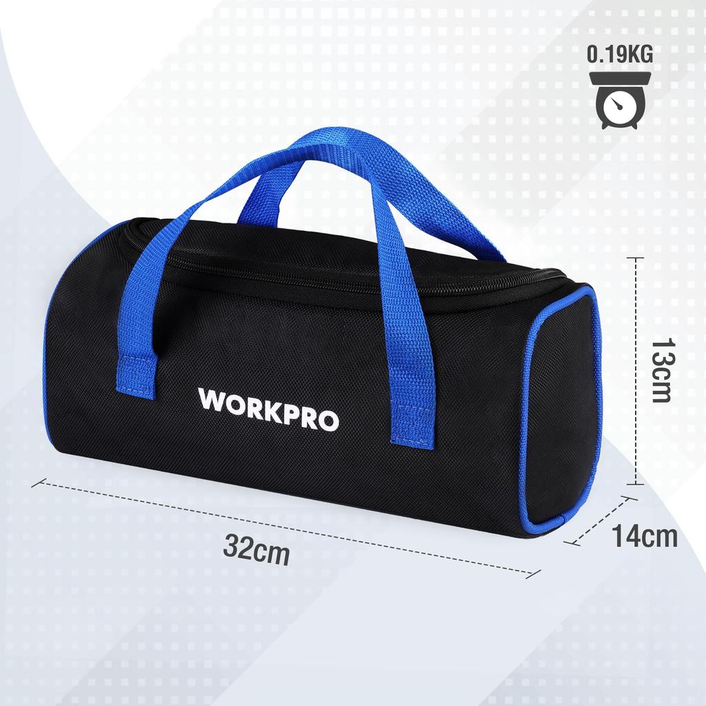 WORKPRO Tool Tool Tool Tool Storage Large 1680D Reinforced Wide Width 32cm Bag, Case, Bag, Bag, Bag, Storage, Oxford, Bottom, Horizontal, Open,