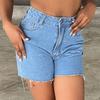 Women's Color Jeans Stretch Slim Fit Distressed Denim Shorts