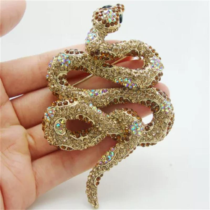Vintage Women Girls Heavy Industry Crystal Animal Brooch Pin Fashion Luxury Shiny Boutique Rhinestone Badges Corsages For Lady