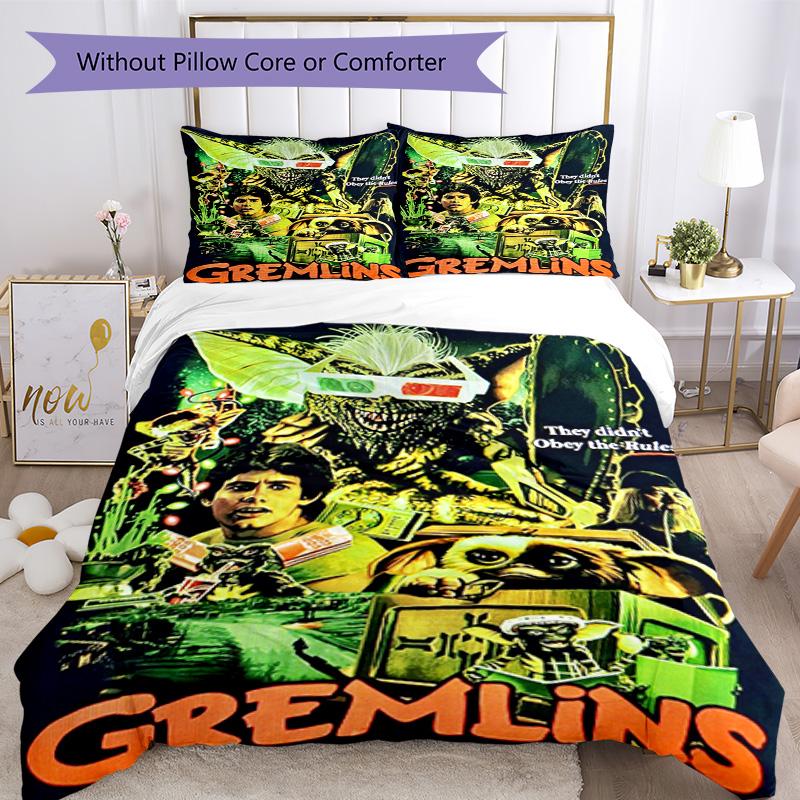 Gremlins Comforter Cover Set Suitable for Dormitory Machine Washable Christmas Gift
