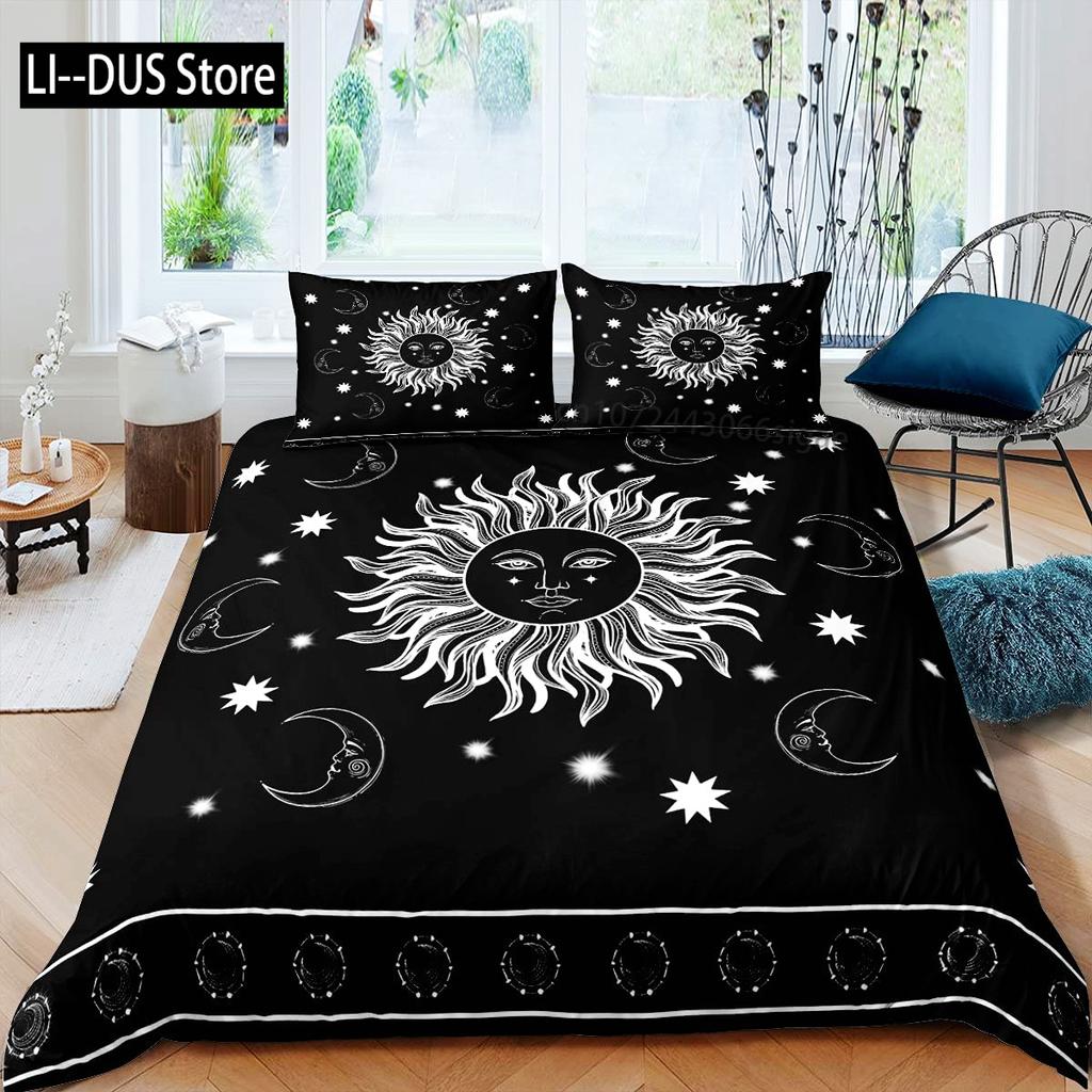 Mandala povlak na peřinu Žluté Slunce Měsíc Bohemský Exotický Dvoulůžkový povlečení Sada Povlečení Pro Teenagery Polyester Dvojité Královna Král Povlak na přikrývku