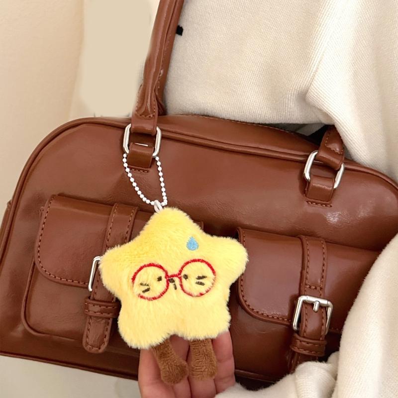 Soft Star Keychain Plush Toy Charm For Bags Backpacks Car Decoration
