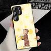 Curious George Monkey Phone Case For Samsung A25 A13 A33 5G A54 A36 A35 A56 A52 A14 Shockproof Glass Cover