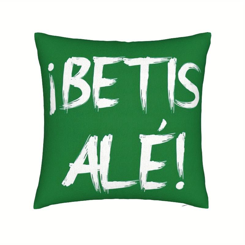 Pillow 18×18 — Vibrant Green, Bold Brushstroke Text, Double-Sided, Zipper, Machine Washable 1PCS