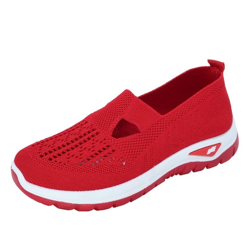 Women’s Slip-On Breathable Woven Mesh Flats, Comfortable Casual Summer Shoes