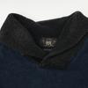 RRL Indigo x Black Cotton Shawl Collar Knit tops M Navy blackUsed