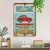 Vintage Metal Sign Parking Guest Wall Decor 20x30 Cm for Garage Bar