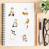 64PCS Yellow Cat Stickers Cute Cartoon Animals Mug Notebook Computer Luggage Decoration Waterproof Stickers
