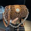 Premium chain bag women's 2025 new fashion leopard print shell bag versatile retro autumn and winter shoulder messenger bag
