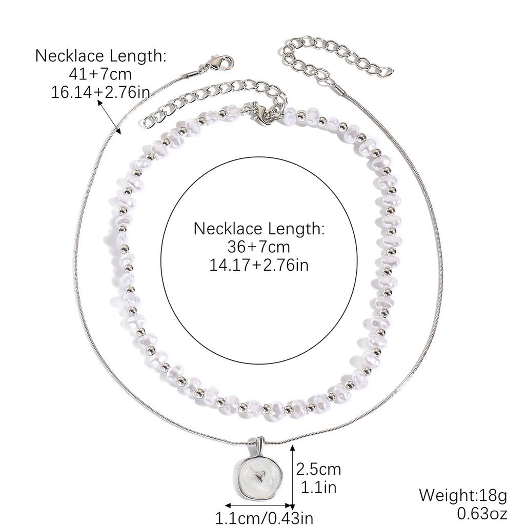 Necklace for Women Accessories Advanced Sense of Fashion Temperament Beaded Double Necklace Japan and South Korea Collarbone Chain Elegant Necklace