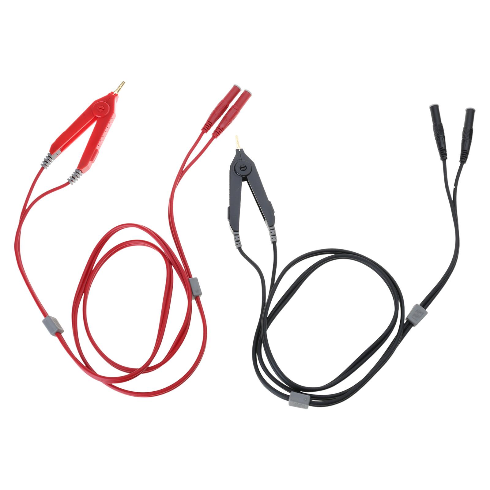 

2 Pack Flexible Low Resistance Four Wire Test Leads for Precise Electrical Measurements in Electronics and Power Systems