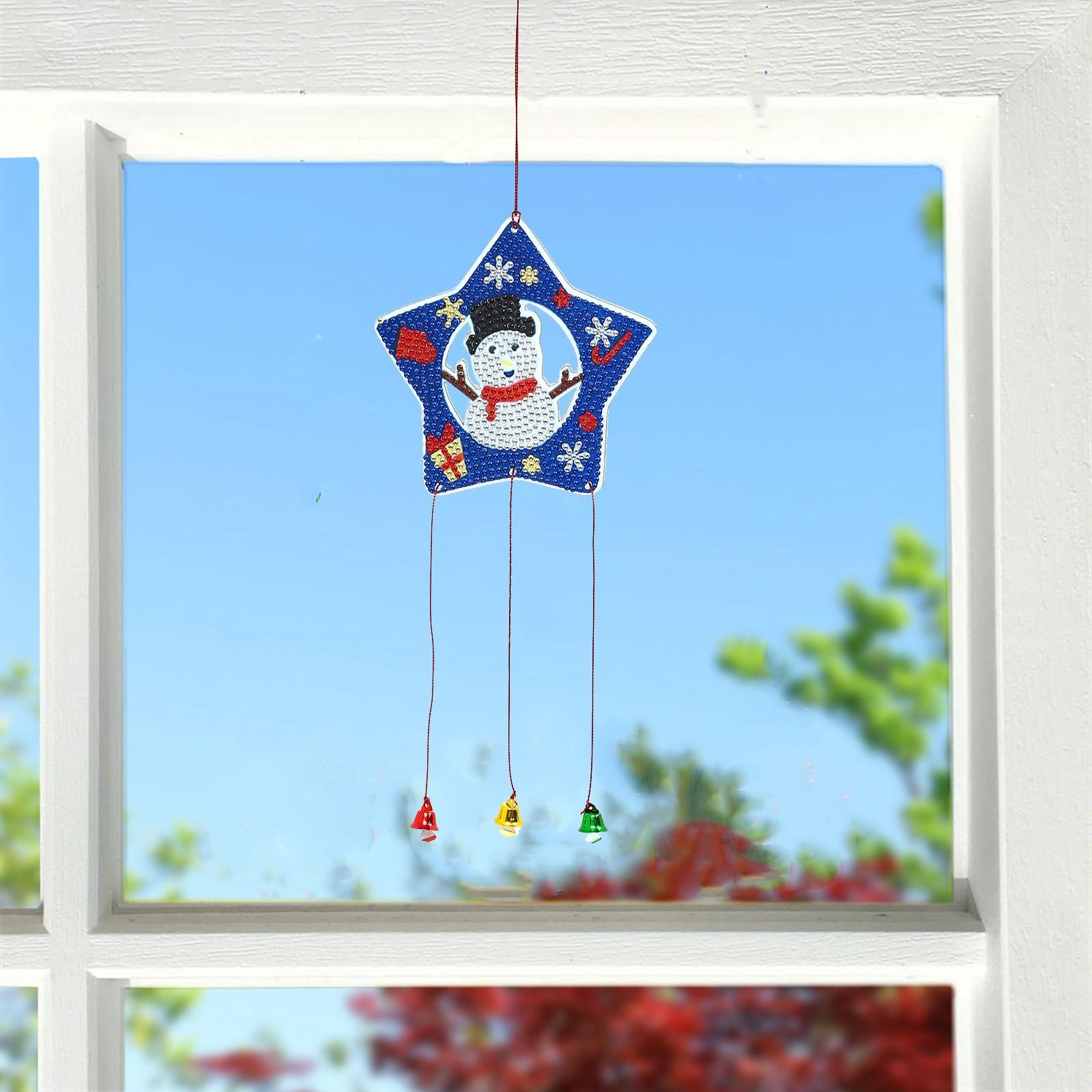 

5d Diy Рождественский перезвон ветра, окно, дверь, украшение, подвеска