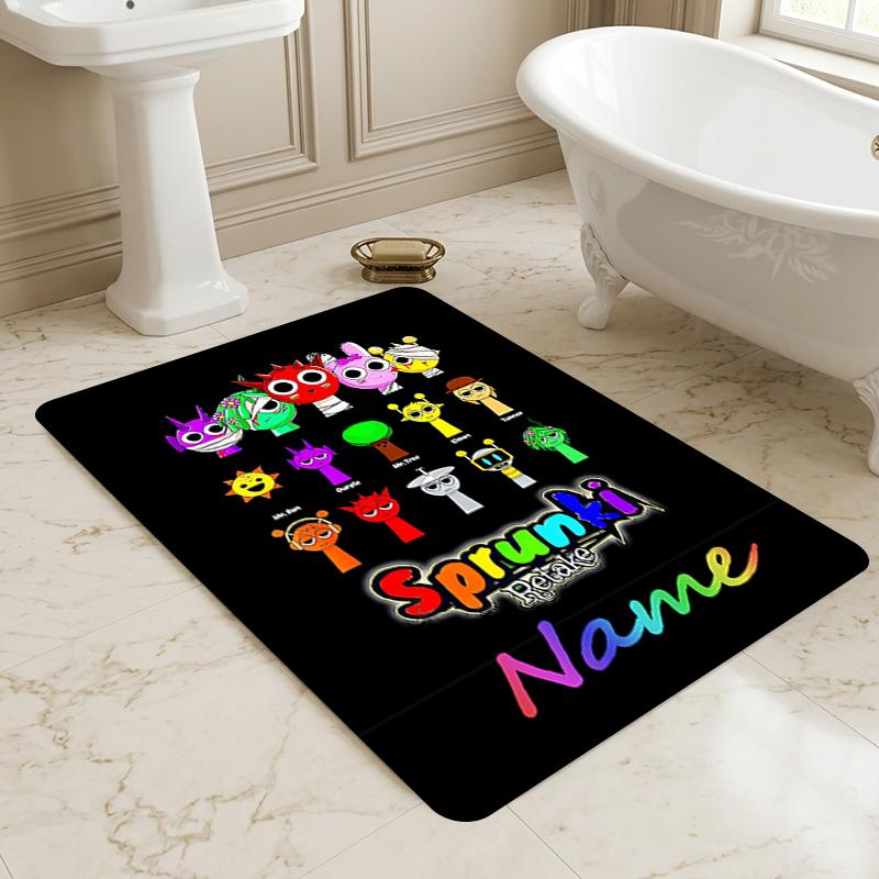 Custom Name Colorful Faces Living Room Non-Slip Area Rug Soft Carpet for Bedroom Kids Playroom Sofa Office Home Decor Doormat