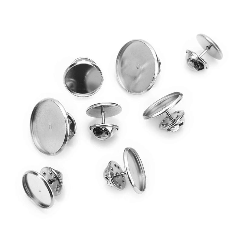 10 Σετ/Παρτίδα Βάση Καρφίτσας Brooch από Ανοξείδωτο Ατσάλι 10mm 12mm 14mm 16mm 18mm 20mm Πεταλούδα Καρφίτσα Γραβάτας Κενό Δίσκος Καρφίτσας Brooch DIY Κοσμήματα