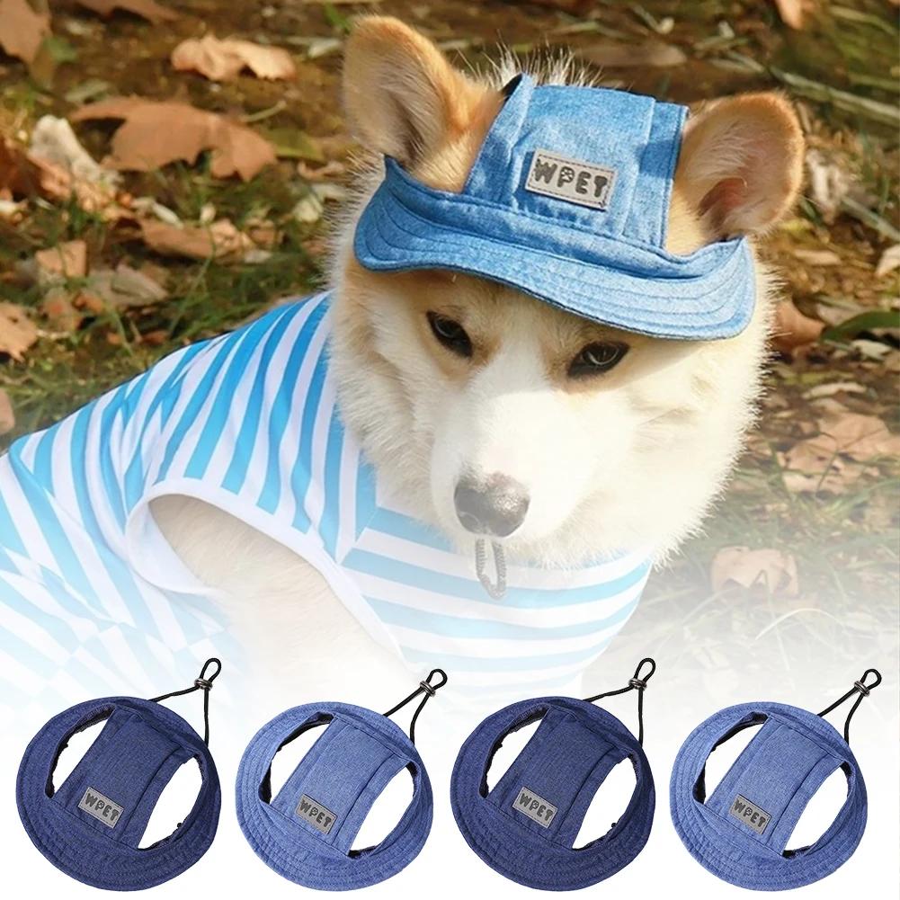 NEW Summer Adjustable Pet Hat Leaky Ear Sunscreen Sunshade Linen Cowboy Puppy Hat Sun Cap Visor Cute Outdoor Sport Hat for Cat