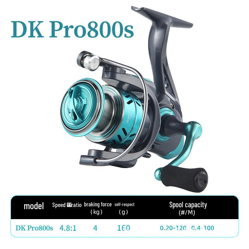 "Haoton Black Full Metal Spinning Fishing Reel for Sea Rod, Luya, Micro Fish - Big Reel DK"