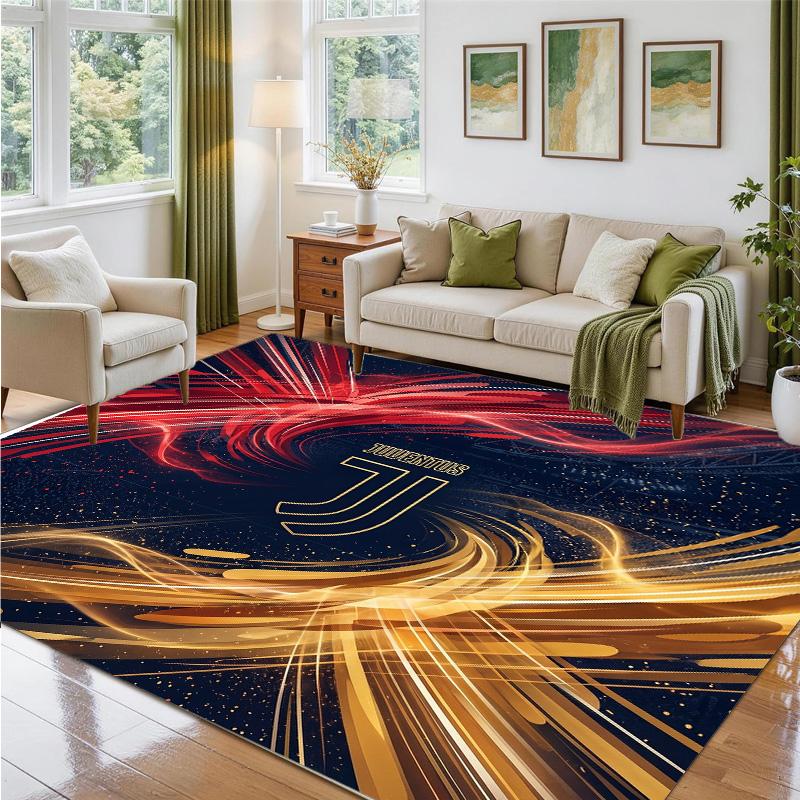 Juventus FC Design Crystal Velvet Rug Soft Decorative Mat for Bedroom Entrance