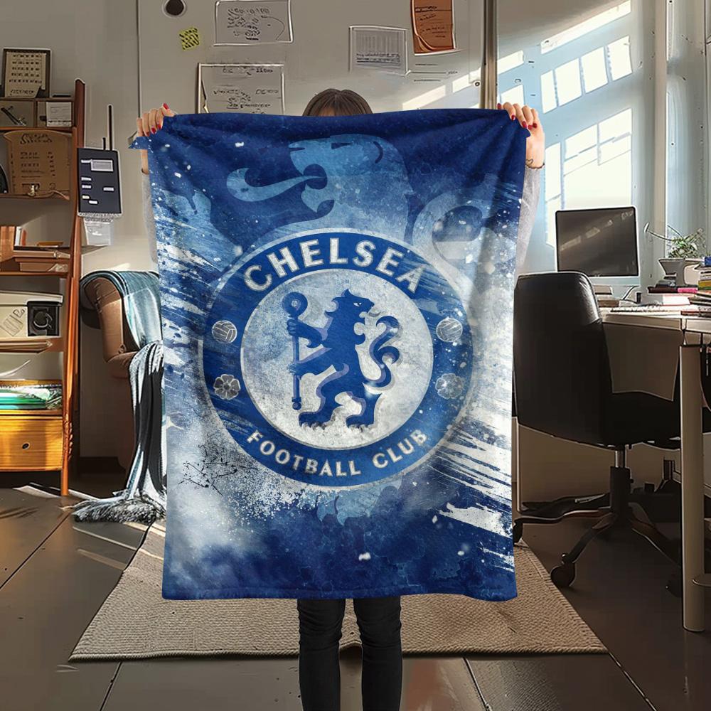 1Pc Chelsea FC Print Flannel Blanket High Quality Warm Comfortable Cover for All Seasons Perfect for Gifts Home Decor