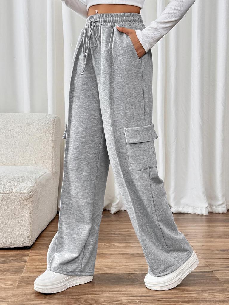 Women's Elastic High Waist Patchwork Straight-Leg Pants - 2025 New European & American Style