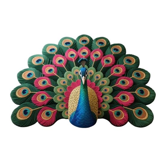 Peacock Floor Mat 3D Realistic Pattern Bathroom Mat Quick Dry Floor