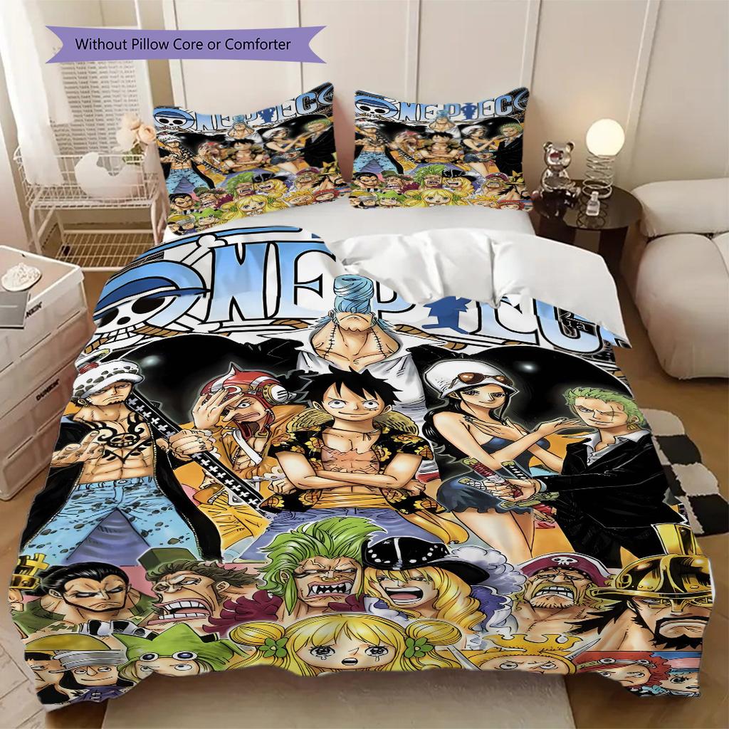 Anime One Piece Puzzle Soft Comfortable Duvet Cover, Children's Bedding Set Gift, Various Sizes Available LXR168