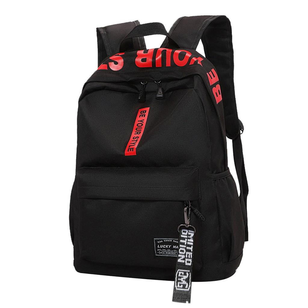 Borsa da scuola zaino casual in nylon impermeabile tinta unita di grande capacità